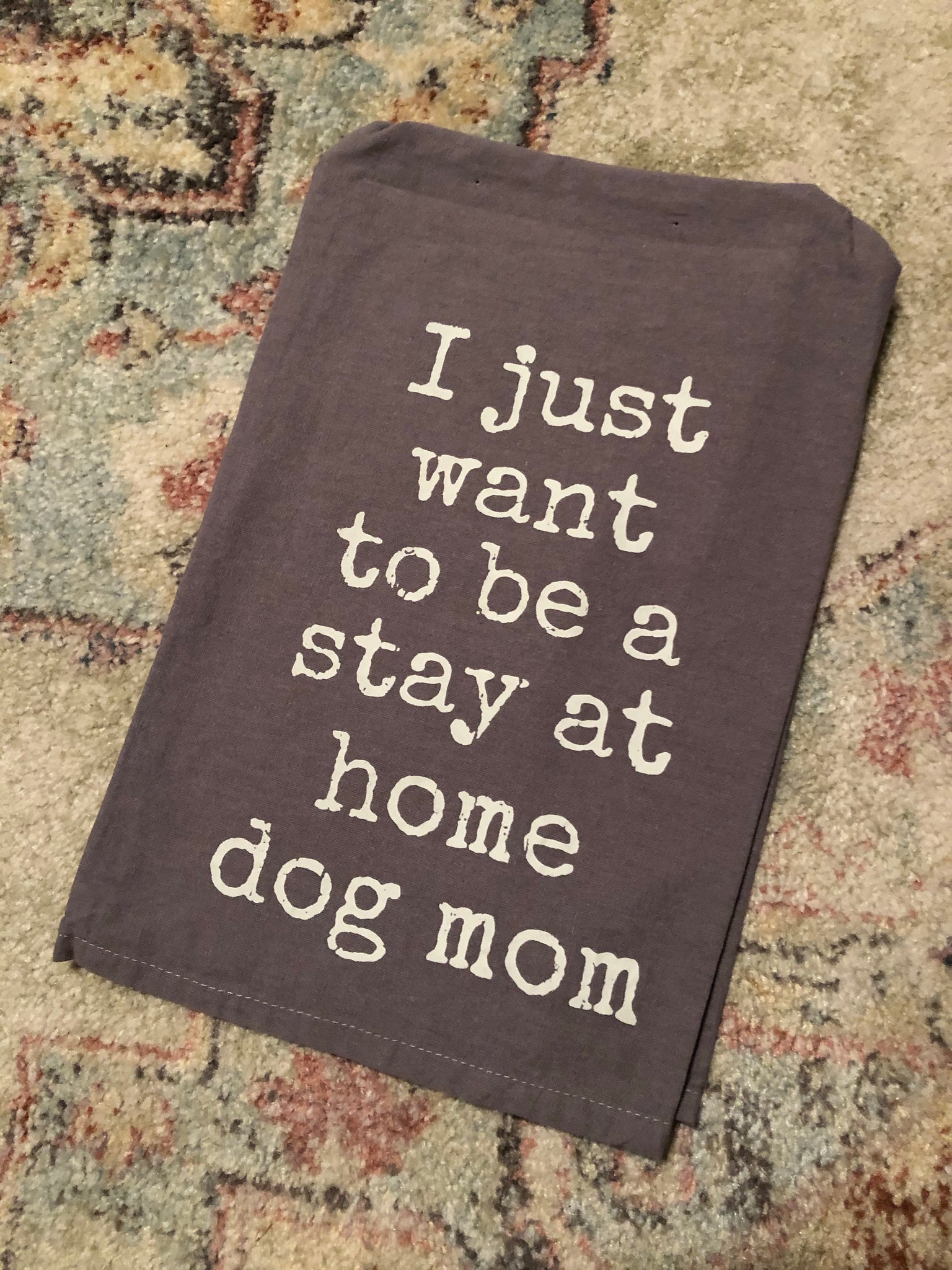 Gray Dog Mom Tea Towel