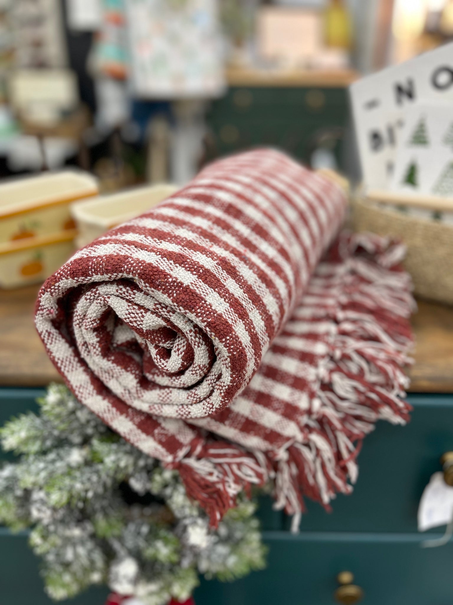 Red Gingham Throw